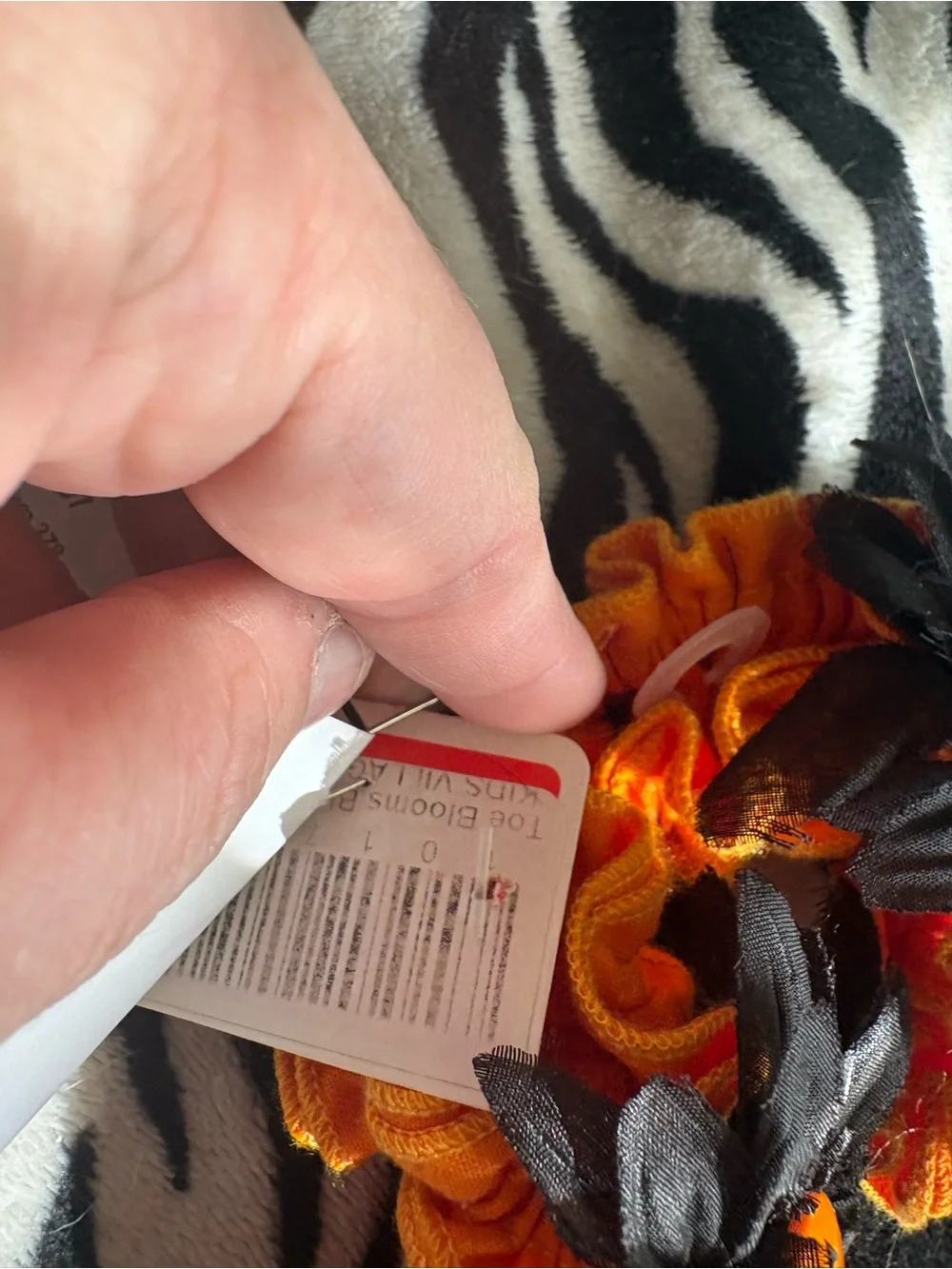 Kids Halloween Toe Blooms with Pumpkin Flower 12 months